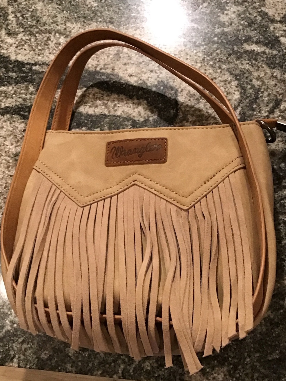 Wrangler Beige Fringe Crossbody Bag
